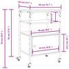 vidaXL Printer Stand 3-Tier Smoked Oak 50x40x76 cm Engineered Wood