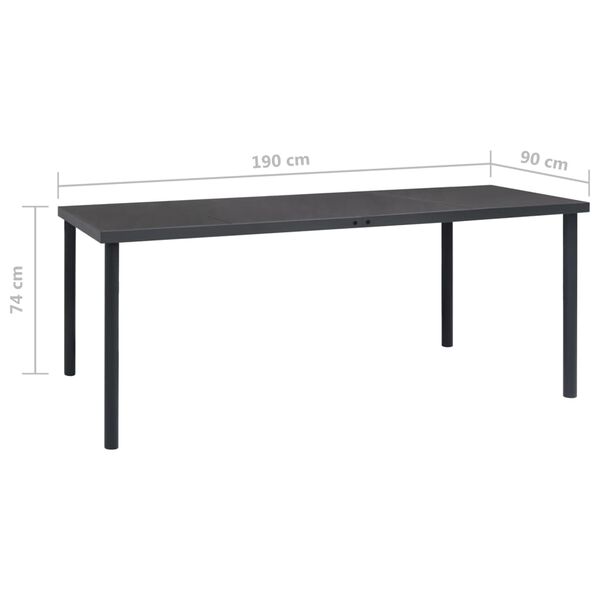 vidaXL 7 Piece Outdoor Dining Set Steel