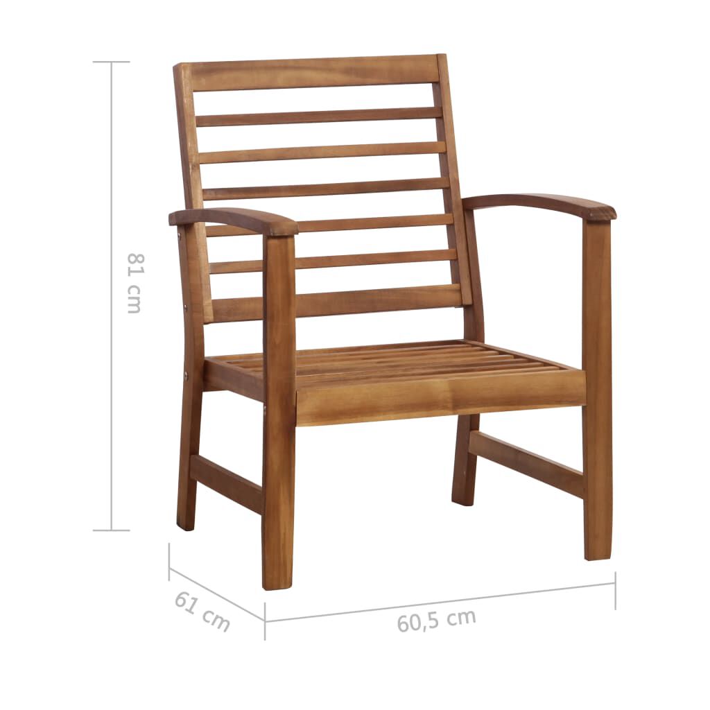 vidaXL 4 Piece Garden Lounge Set Solid Acacia Wood