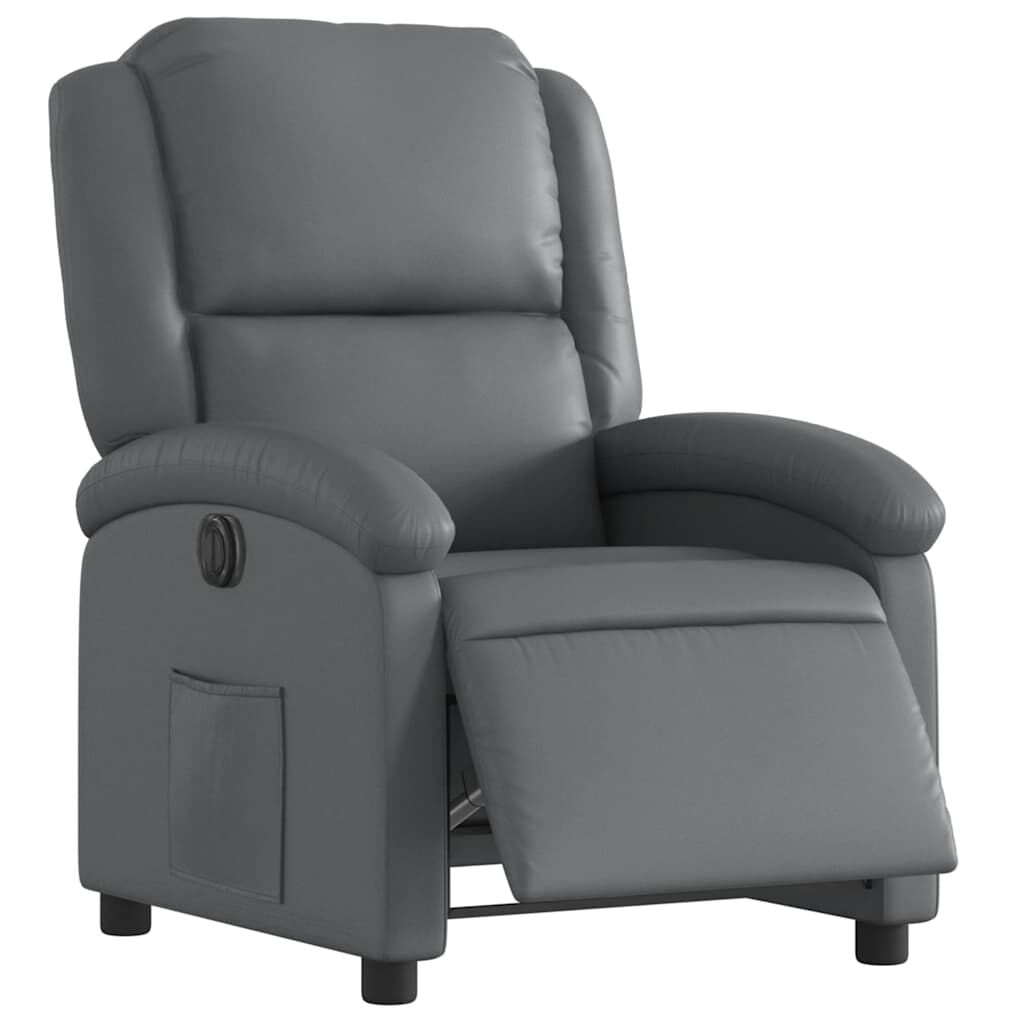 vidaXL Electric Recliner Chair Grey Faux Leather