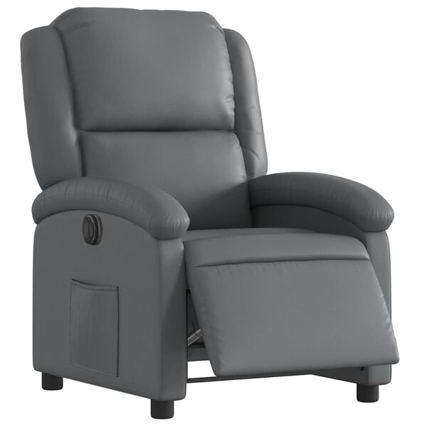 vidaXL Electric Recliner Chair Grey Faux Leather
