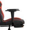 vidaXL Gaming Chair with Footrest Black and Red Faux Leather