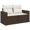 vidaXL 6 Piece Garden Sofa Set with Cushions Brown Poly Rattan