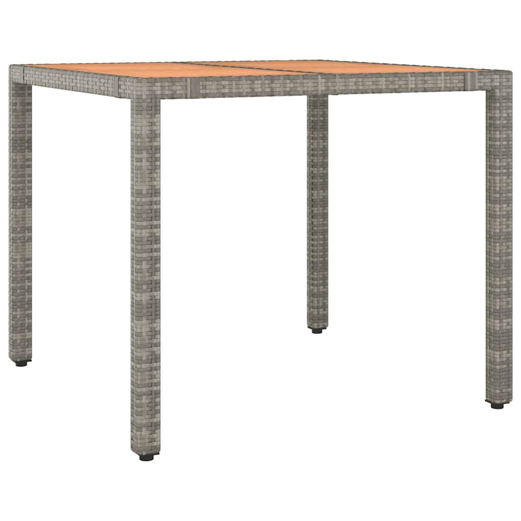 vidaXL 9 Piece Garden Bistro Set with Cushions Grey Poly Rattan