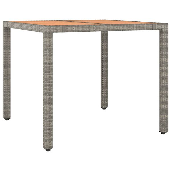 vidaXL 9 Piece Garden Bistro Set with Cushions Grey Poly Rattan
