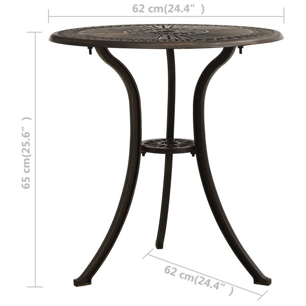 vidaXL 3 Piece Bistro Set Cast Aluminium Bronze