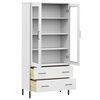 vidaXL Bookcase with Metal Legs White 85x35x172.5 cm Solid Wood OSLO