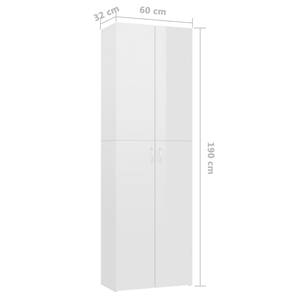 vidaXL Office Cabinet High Gloss White 60x32x190 cm Engineered Wood