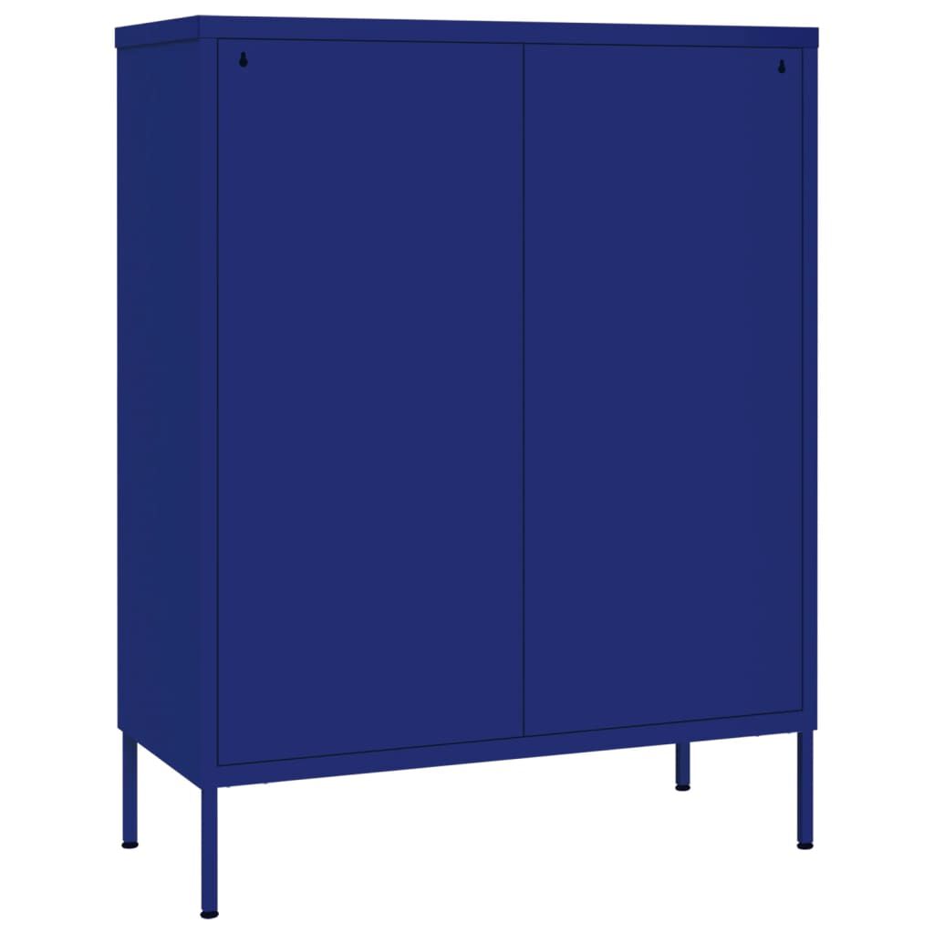 vidaXL Drawer Cabinet Navy Blue 80x35x101.5 cm Steel
