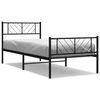 vidaXL Metal Bed Frame without Mattress with Footboard Black 100x190cm