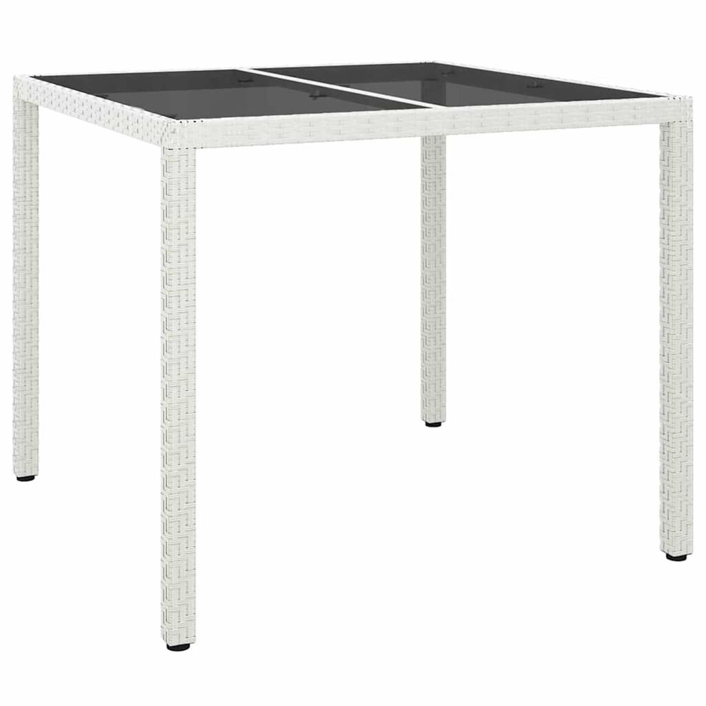 vidaXL Garden Dining Table White 90 x 90 x 75 cm Poly rattan