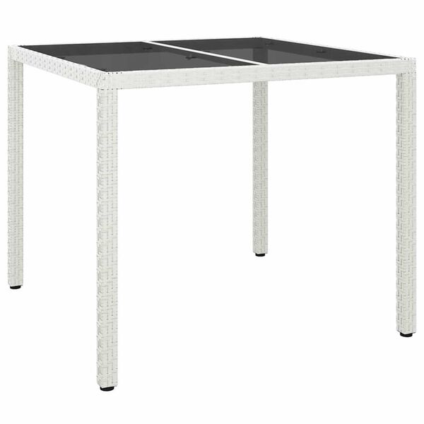vidaXL Garden Dining Table White 90 x 90 x 75 cm Poly rattan