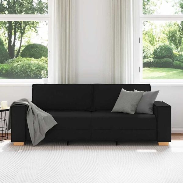 vidaXL 3-Seater Sofa Black 180 cm Fabric