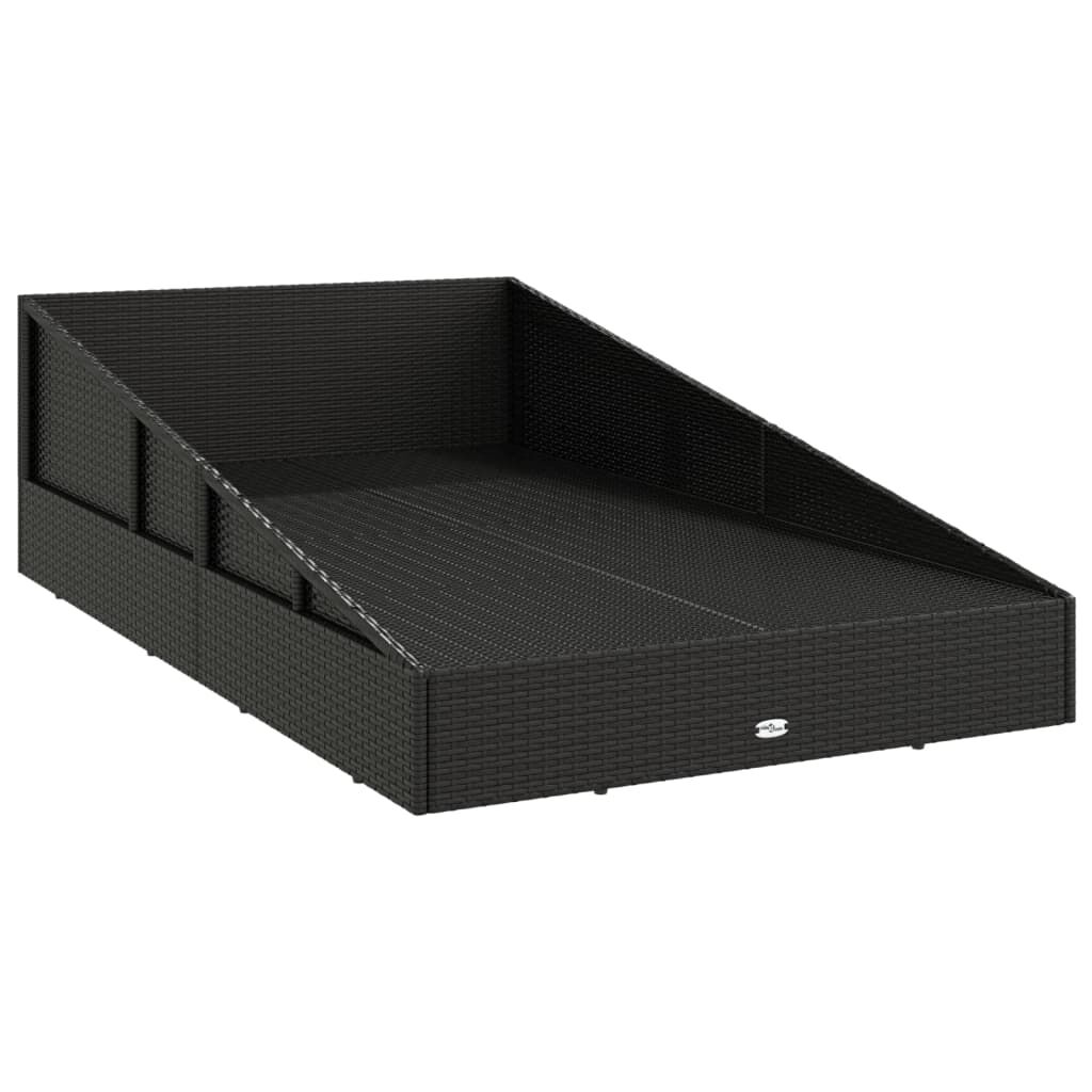 vidaXL Garden Bed Black 110x200 cm Poly Rattan