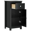 vidaXL Bathroom Cabinet BERG Black 40x34x80 cm Solid Wood Pine