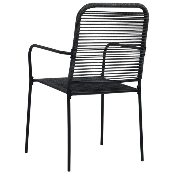 vidaXL 5 Piece Outdoor Dining Set Cotton Rope and Steel Black