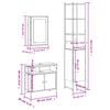 vidaXL 3 Piece Bathroom Furniture Set Smoked Oak Engineered Wood