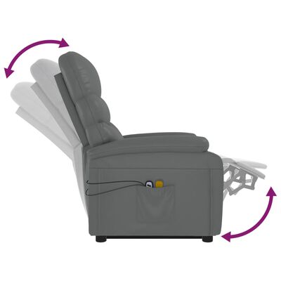 vidaXL Stand up Massage Chair Anthracite Faux Leather