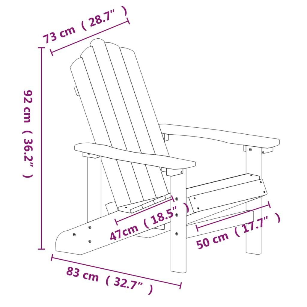 vidaXL Garden Adirondack Chairs 2 pcs HDPE Anthracite