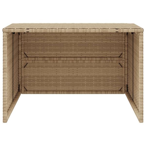 vidaXL Robot Mower Garage Beige 86x90x52/57 cm Poly Rattan
