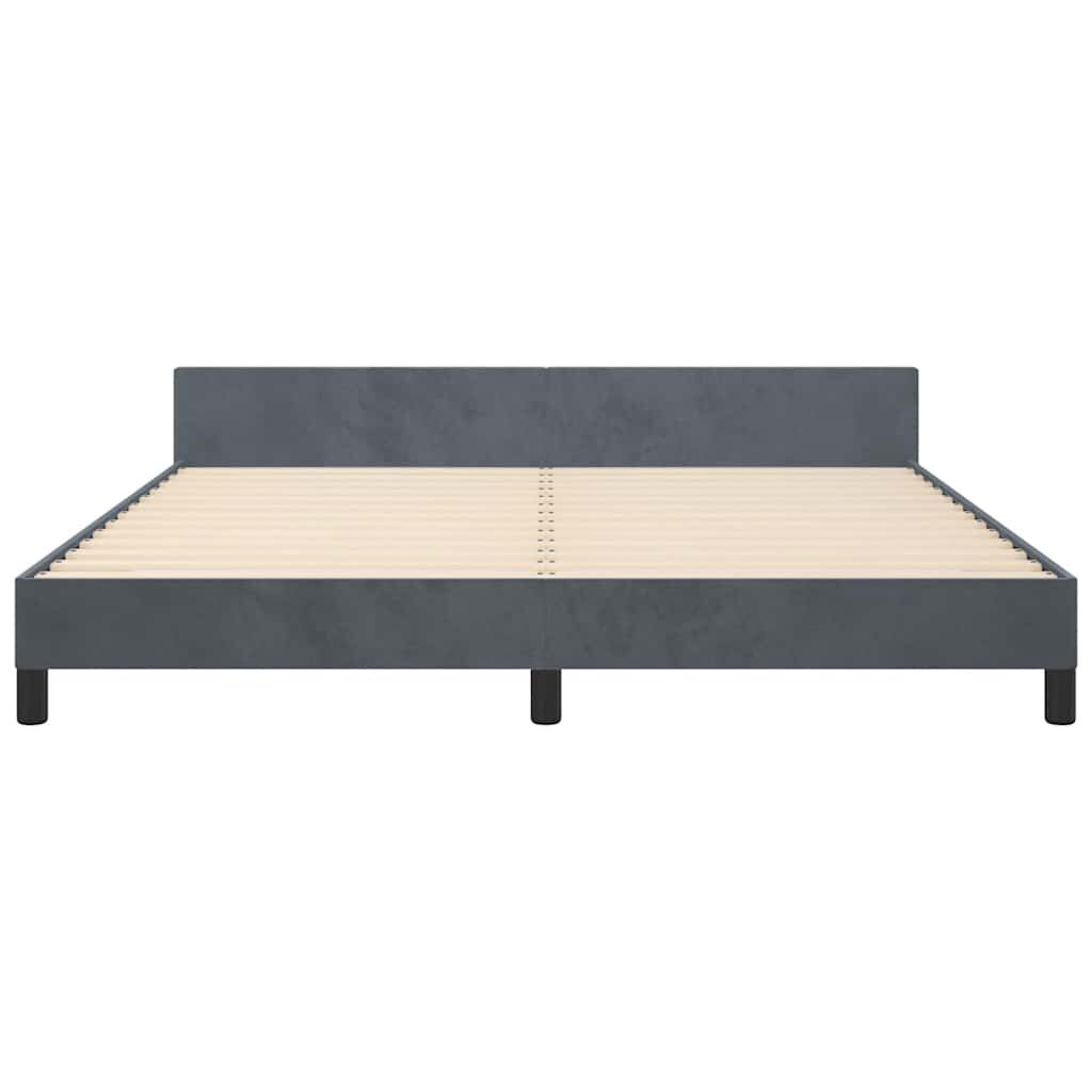vidaXL Bed Frame without Mattress Dark Grey 193x203 cm Velvet