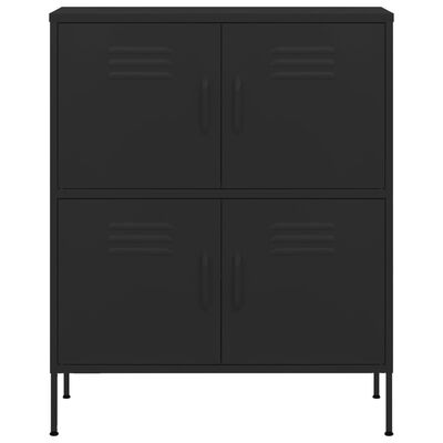 vidaXL Storage Cabinet Black 80x35x101.5 cm Steel