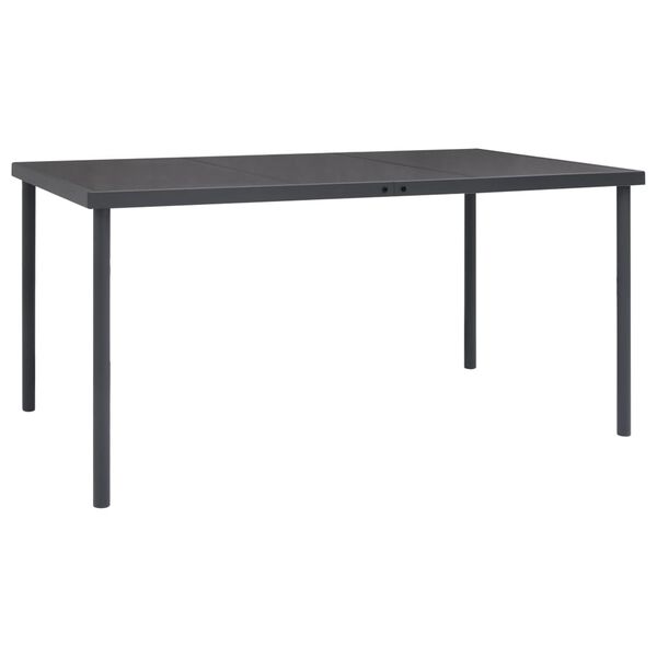 vidaXL 5 Piece Garden Dining Set Black Steel and Textilene