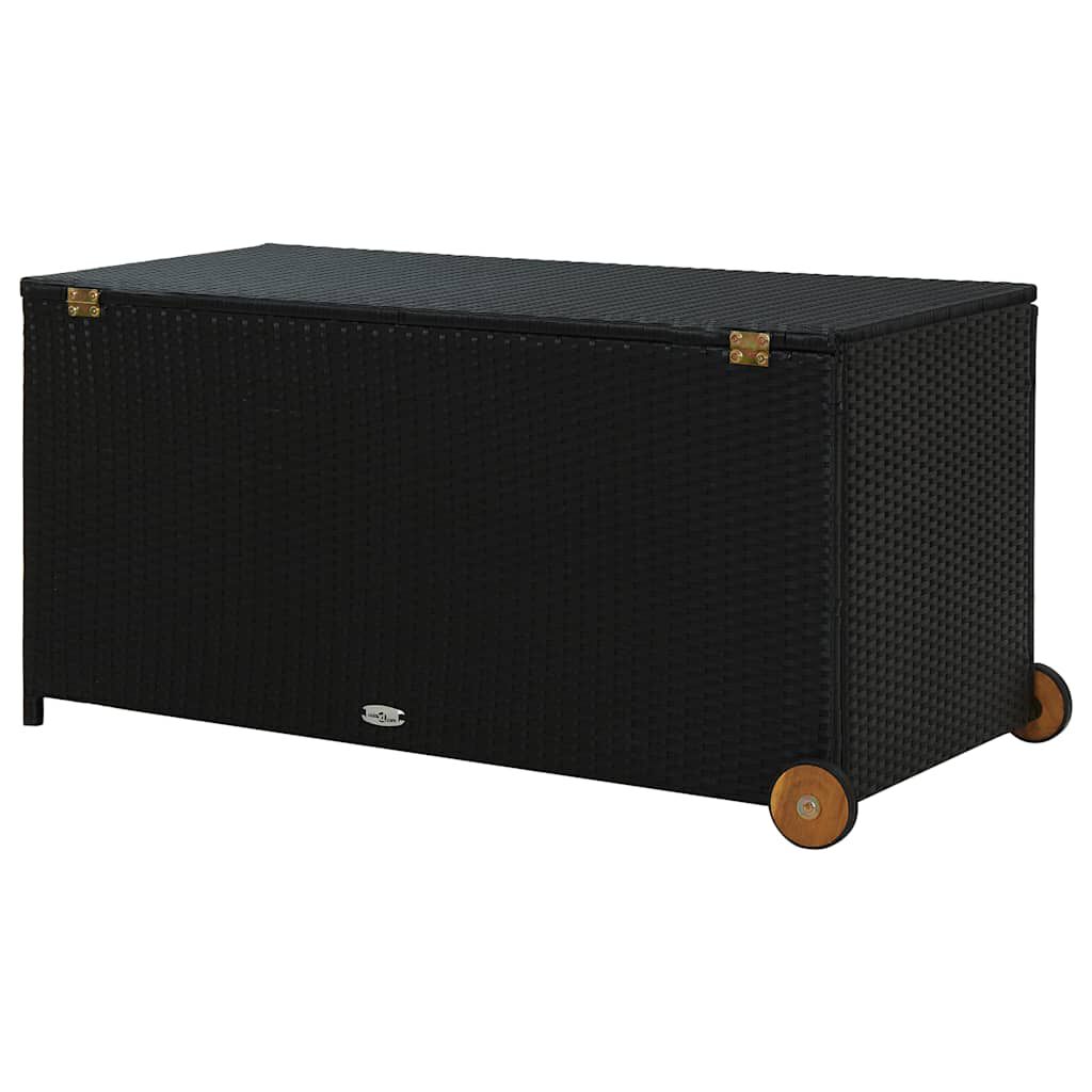 vidaXL Garden Storage Box Black 120x65x61 cm Poly Rattan