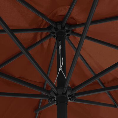 vidaXL Garden Parasol with Metal Pole 390 cm Terracotta