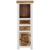 vidaXL Highboard Brown&White 40x30x110 cm Solid Wood Mango and Acacia