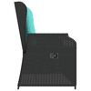 vidaXL Reclining Garden Bench with Cushions Black Poly Rattan