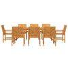 vidaXL Garden Dining Set 9 pcs Brown Solid acacia wood