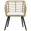 vidaXL Garden Chairs with Cushions 2 pcs Poly Rattan Oak