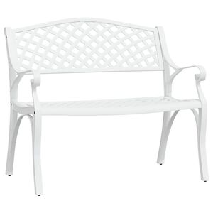 vidaXL Garden Bench 102 cm Cast Aluminium White