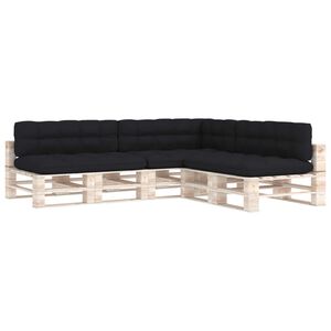 vidaXL Pallet Sofa Cushions 7 pcs Black