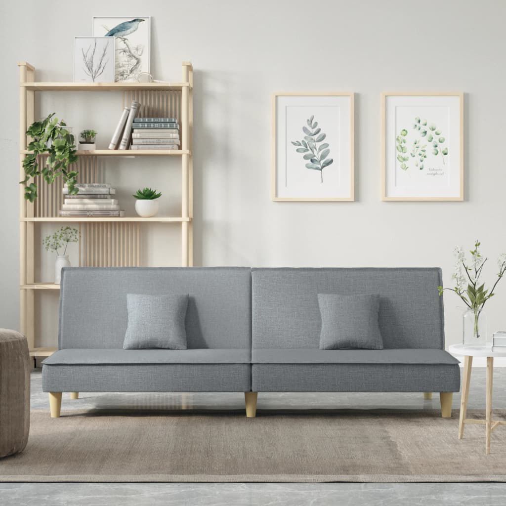 vidaXL Sofa Bed Light Grey Fabric