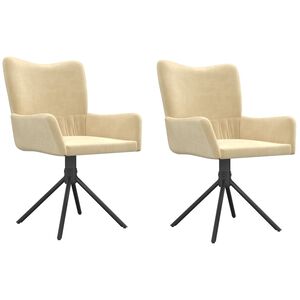 vidaXL Swivel Dining Chairs 2 pcs Cream Velvet