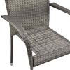 vidaXL Stackable Outdoor Chairs 6 pcs Grey Poly Rattan