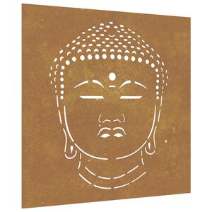 vidaXL Garden Wall Decoration 55x55 cm Corten Steel Buddha Head Design