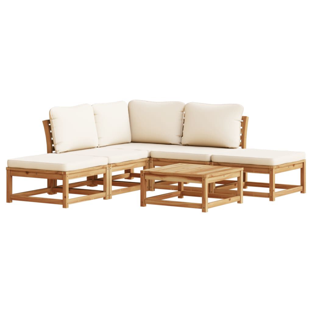 vidaXL 6 Piece Garden Lounge Set with Cushions Solid Wood Acacia
