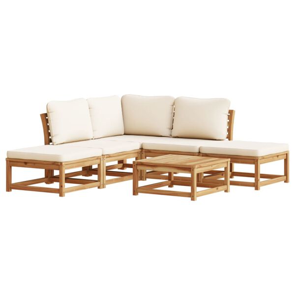 vidaXL 6 Piece Garden Lounge Set with Cushions Solid Wood Acacia