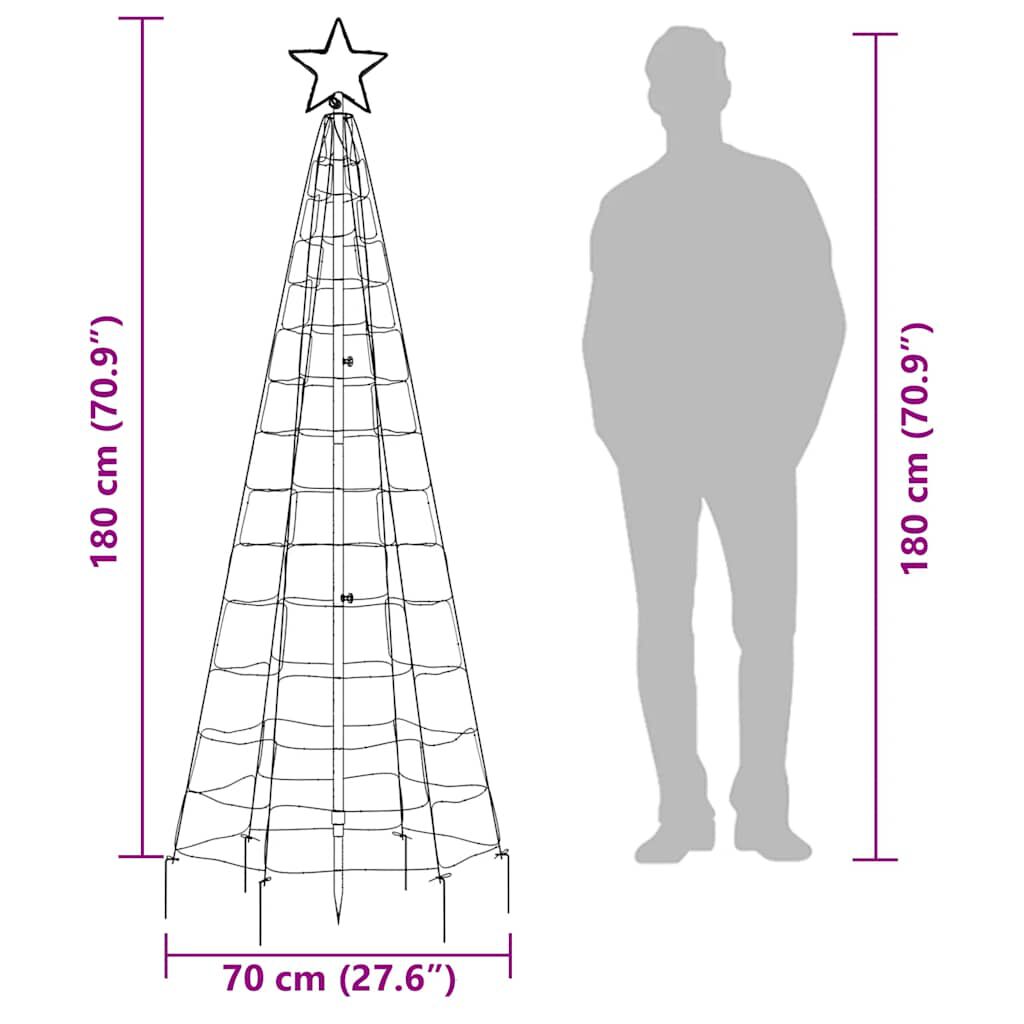 vidaXL LED Christmas Tree with Spikes 220 LEDs Warm White 180 cm
