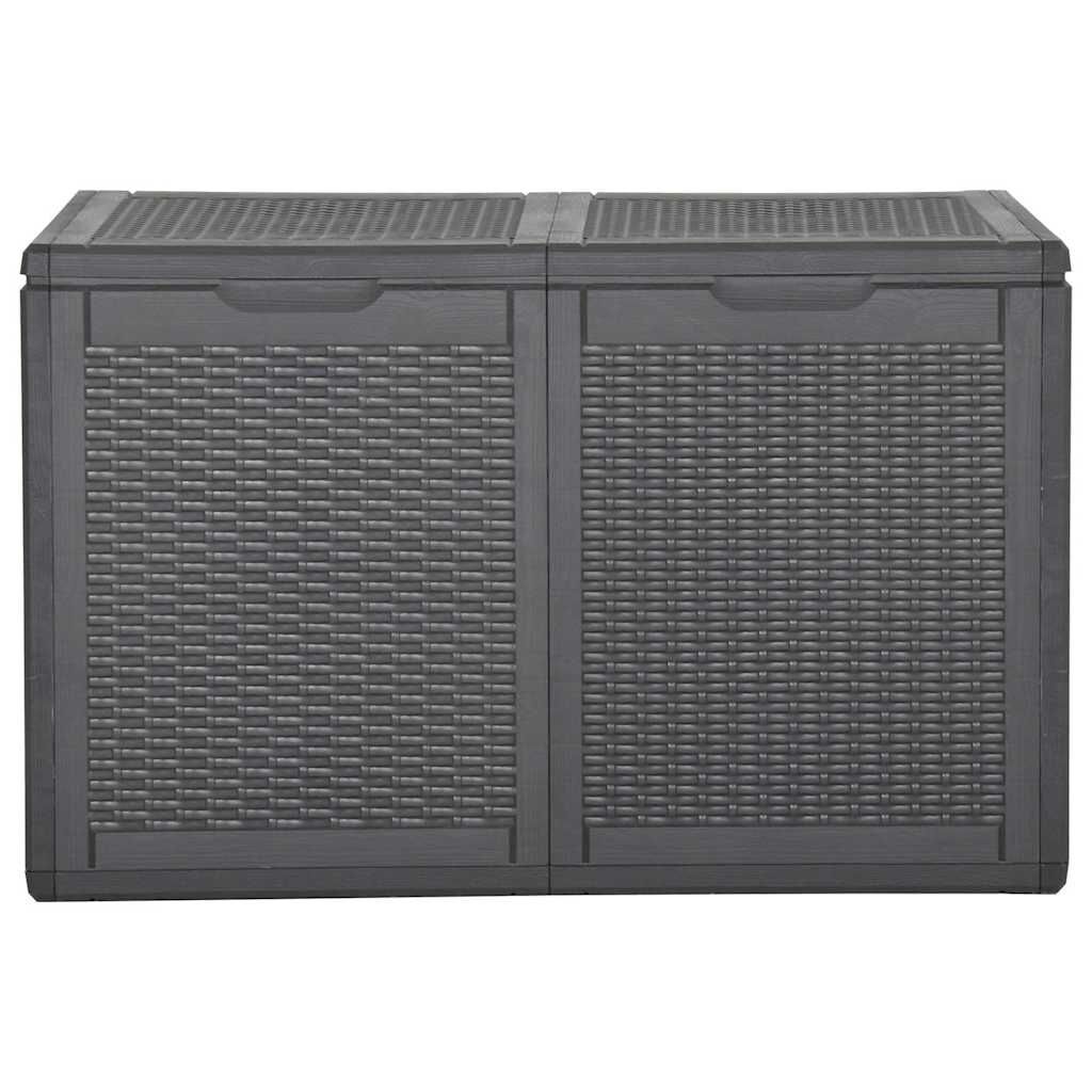 vidaXL Garden Storage Box 180L Black PP Rattan