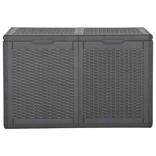 vidaXL Garden Storage Box 180L Black PP Rattan