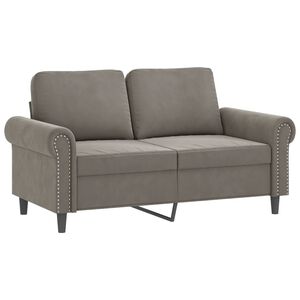 vidaXL 2-Seater Sofa Light Grey 120 cm Velvet