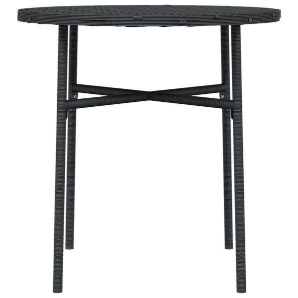 vidaXL Tea Table Black 45 cm Poly Rattan