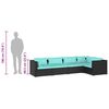 vidaXL 5 Piece Garden Lounge Set with Cushions Poly Rattan Black