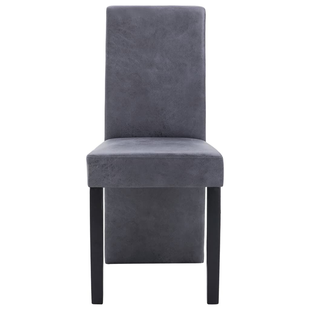 vidaXL Dining Chairs 4 pcs grey Faux Suede Leather