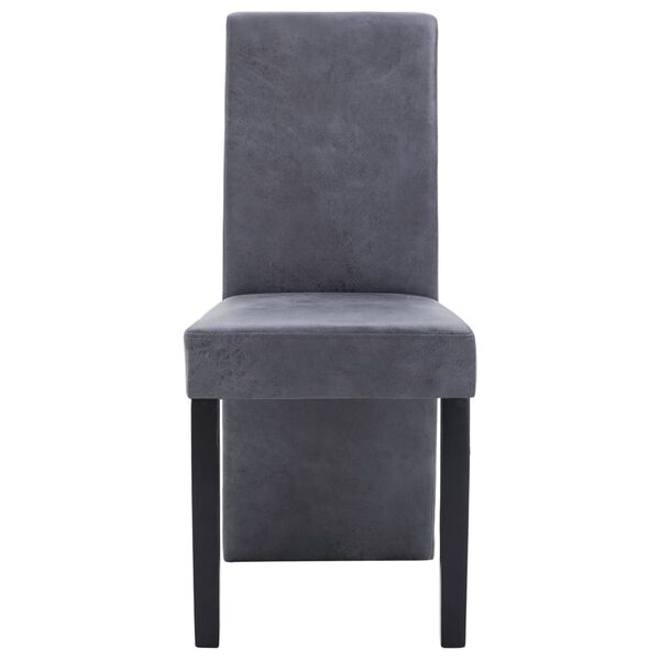 vidaXL Dining Chairs 4 pcs grey Faux Suede Leather