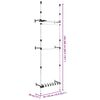 vidaXL Telescopic Wardrobe System with Rods and Shelf Aluminium